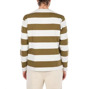 Norse Projects Johannes Wide Stripe LS (Olive / Hellbeige)