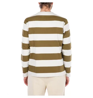 Norse Projects Johannes Wide Stripe LS (Olive / Hellbeige)