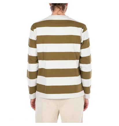 Norse Projects Johannes Wide Stripe LS (Olive / Hellbeige)