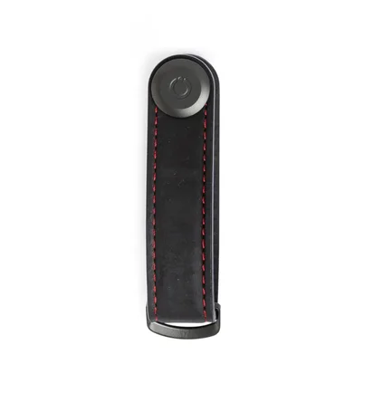 Orbitkey Crazy Horse Leather Key Organiser (Schwarz / Rot)