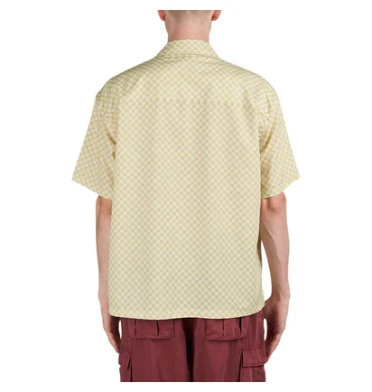 Brain Dead Micro Check Short Sleeve Snap Shirt (Gelb / Weiß / Grün)