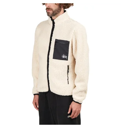 Stüssy Venus Jacquard Sherpa Jacket (Weiß)