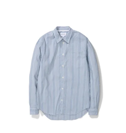 Norse Projects Osvald Seersucker (Blau)