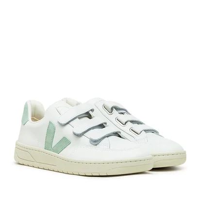 Veja V-Lock Leather (Weiß / Mint)