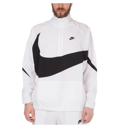 Nike NSW Swoosh Woven Halfzip Jacket (Weiß / Schwarz)