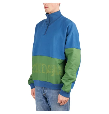 Brain Dead Sinister Screw Overlay Half Zip Fleece (Blau / Grün)