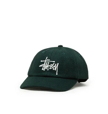 Stüssy Fuzzy Wool Big Stock Low Pro Cap (Grün)