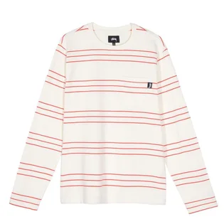 Stüssy Trinity Stripe Crew Longsleeve (Natural)