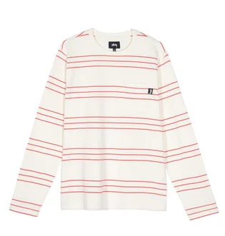 Stüssy Trinity Stripe Crew Longsleeve (Natural)