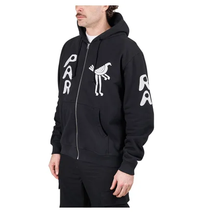 by Parra Zipped Pigeon Zip Hooded Sweatshirt (Schwarz)