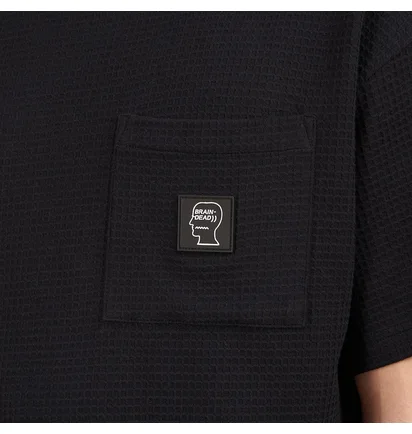Brain Dead Mini Waffle Mock Neck T-Shirt (Schwarz)