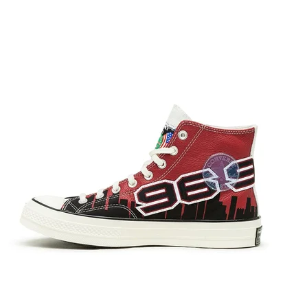 Converse x Chinatown Market 'Bulls Championship Jacket' Chuck 70 Hi (Rot / Schwarz)