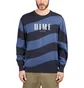 Dime Wave Striped Light Knit Sweater (Navy)