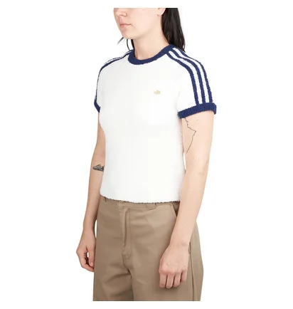 adidas Knit T-Shirt (Weiß / Blau)