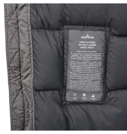 Stone Island Strech Wool Nylon-TC Down Jacket 'Ghost Piece' (Grau)