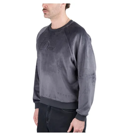 Dime Cursive Velvet Crewneck (Grau)
