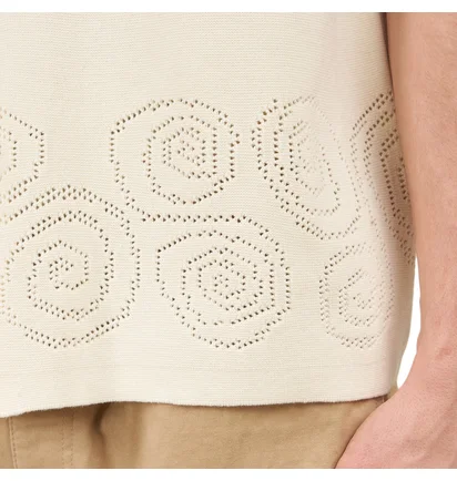 Stüssy Perforated Swirl Knit Shirt (Beige)