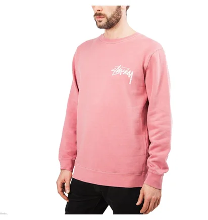 Stüssy Stock Pig. Dyed Crew (Himbeer-Rot)