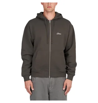 Dime Cursive Small Logo Zip Hoodie (Dunkelgrau)