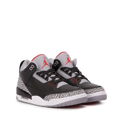 Air Jordan 3 Retro OG GS 'Black Cement' (Schwarz / Grau / Rot)