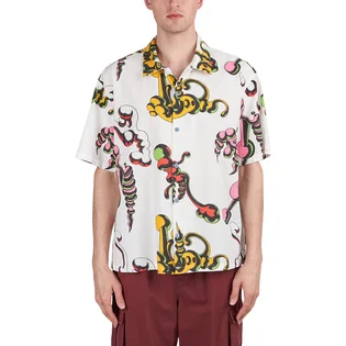 Brain Dead Tetsunori Tawaraya Seersucker Short Sleeve Blouse (Weiß / Multi)