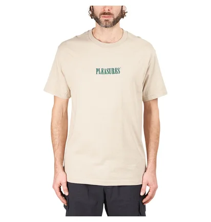 Pleasures Core Embroidered T-Shirt (Beige)