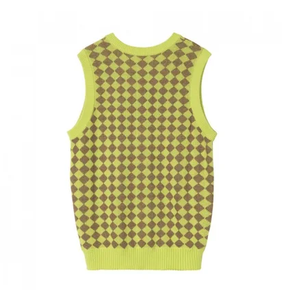 Stüssy WMNS Melange Checker Sweater Vest (Lime)