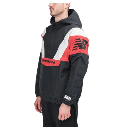 New Balance MT93539 BK Athletics Stadium Insulated Anorak (Schwarz / Weiss / Rot)