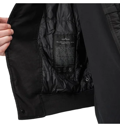 Stone Island 'Ghost Piece' Diagonal Wool Pullover (Schwarz)