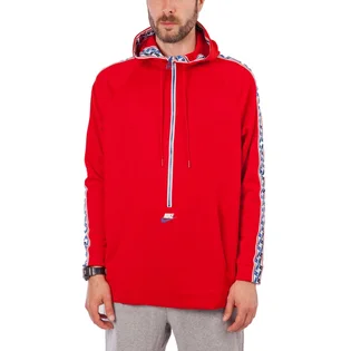 Nike NSW Taped Half Zip Hooded Poly (Rot / Weiß)