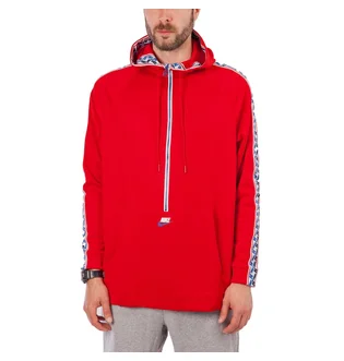 Nike NSW Taped Half Zip Hooded Poly (Rot / Weiß)