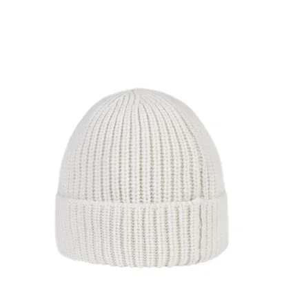 Stone Island Ribbed Beanie (Weiß)