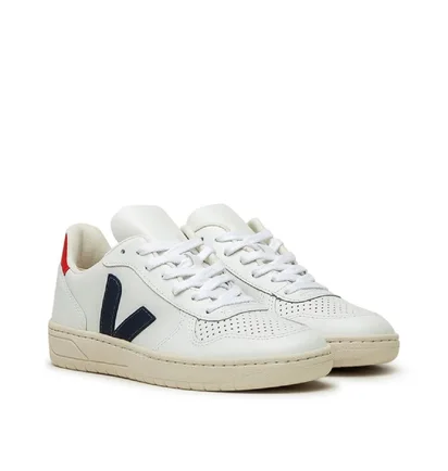 Veja WMNS V-10 Leather (Weiß/ Blau / Rot)