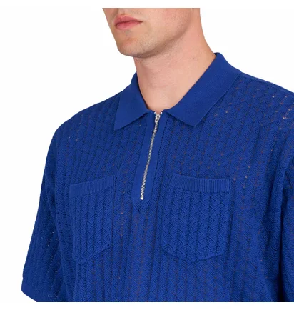 Obey Grant Quater Zip Sweater (Blau)