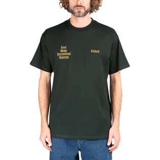 Carhartt WIP Shortsleeve Letterman T-Shirt (Dunkelgrün / Gelb)