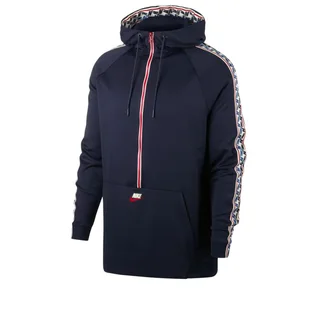 Nike NSW Taped Half Zip Hooded Poly (Dunkelblau / Weiß)