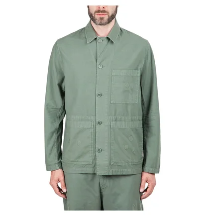 Norse Projects x Geoff McFetridge Mads Backsatin Shirt (Grüngrau)