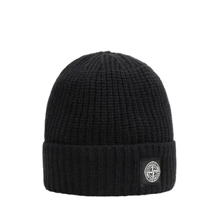 Stone Island Geelong Wool Patch Beanie (Schwarz)