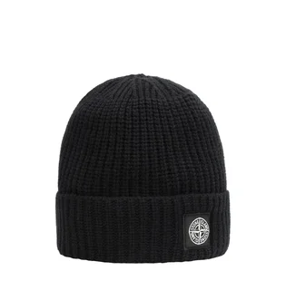 Stone Island Geelong Wool Patch Beanie (Schwarz)