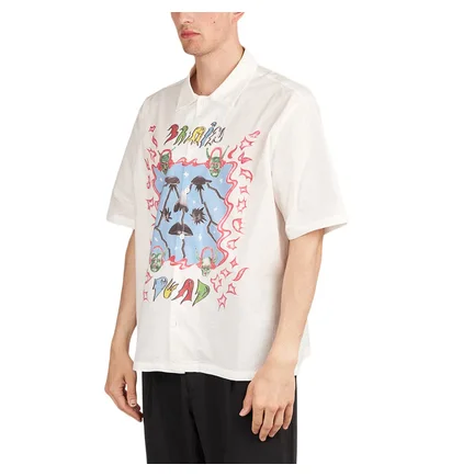 Brain Dead Devil Ears Short Sleeve Button Up Shirt (Multi)
