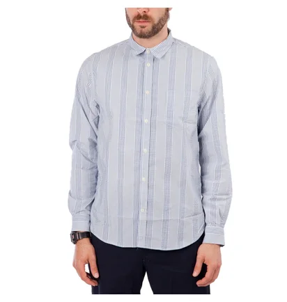 Norse Projects Osvald Seersucker (Blau)
