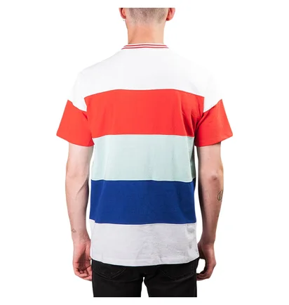 Aimé Leon Dore Striped Ribbed Collar Tee (Weiß)