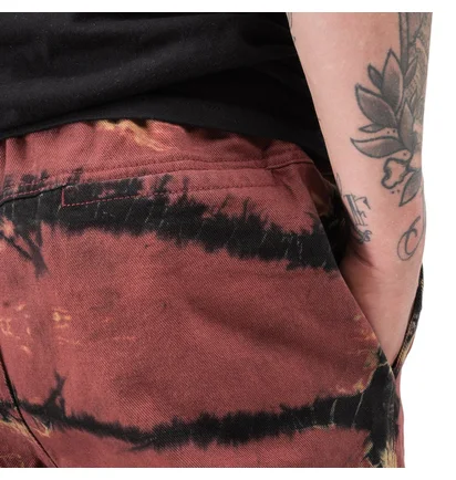 Stüssy Rip Dye Beach Pant (Rot / Schwarz)