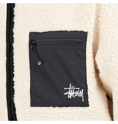 Stüssy Venus Jacquard Sherpa Jacket (Weiß)