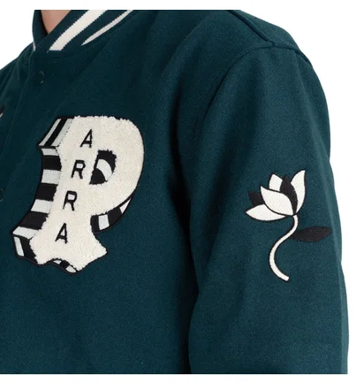 Parra Cloudy Star Varsity Jacket (Grün / Schwarz)