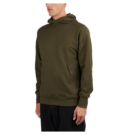C.P. Company Diagonal Raised Fleece Goggle Hooded Sweatshirt (Grün)