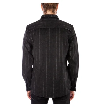 Han Kjobenhavn Tilt Pocket Shirt (Schwarz / Nadelstreifen)