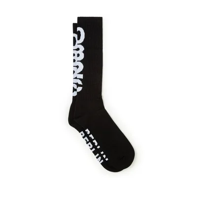 032c Xtra Long Ribbed Socks (Schwarz)