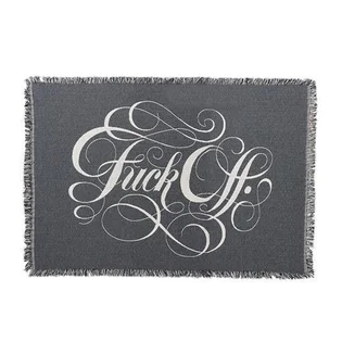 Raised by Wolves Fuck Off Throw Blanket (Schwarz)