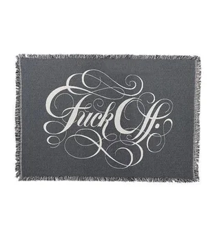 Raised by Wolves Fuck Off Throw Blanket (Schwarz)
